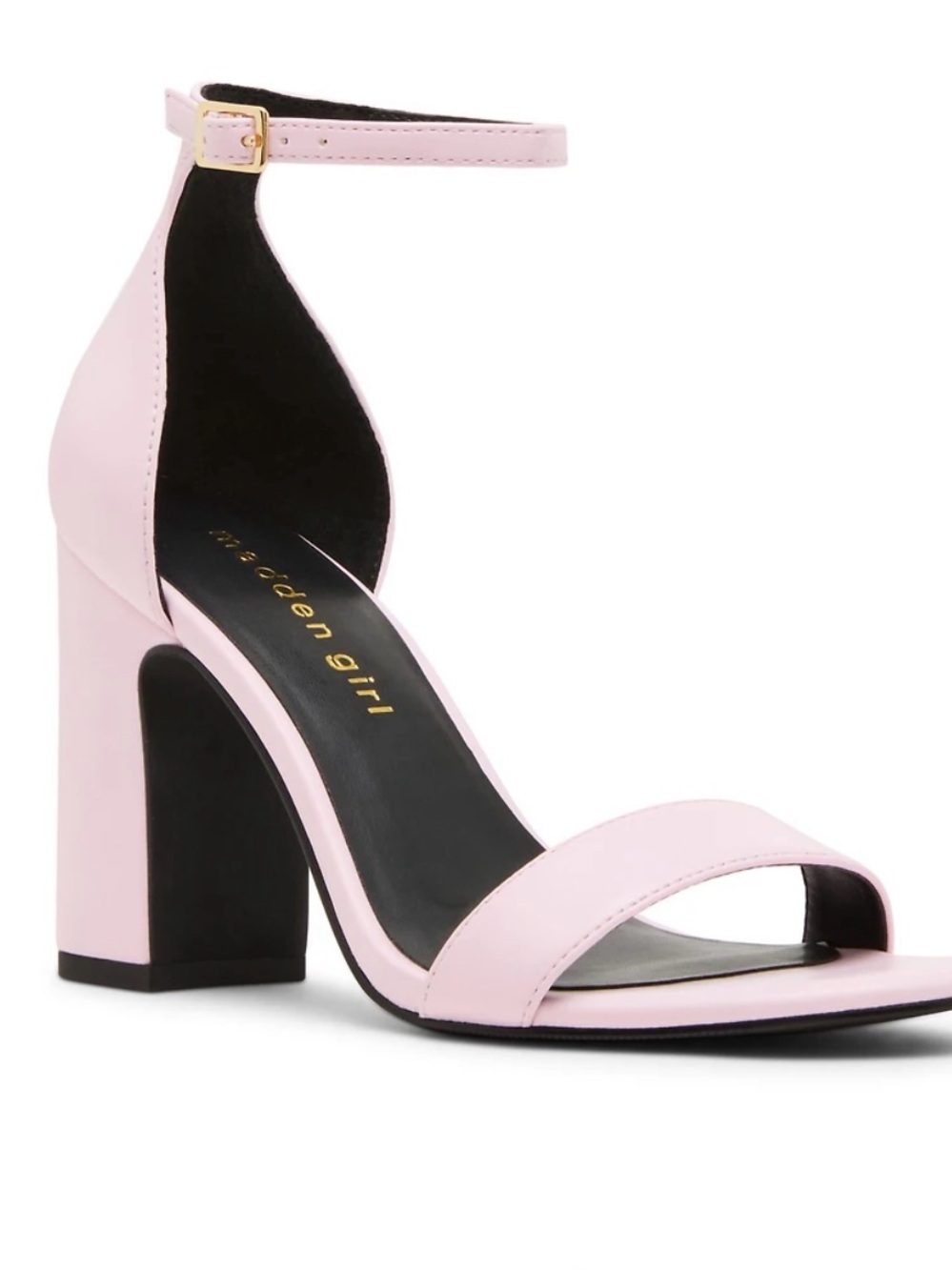 Madden Girl Pink Block Heel Ankle Strap Sandals